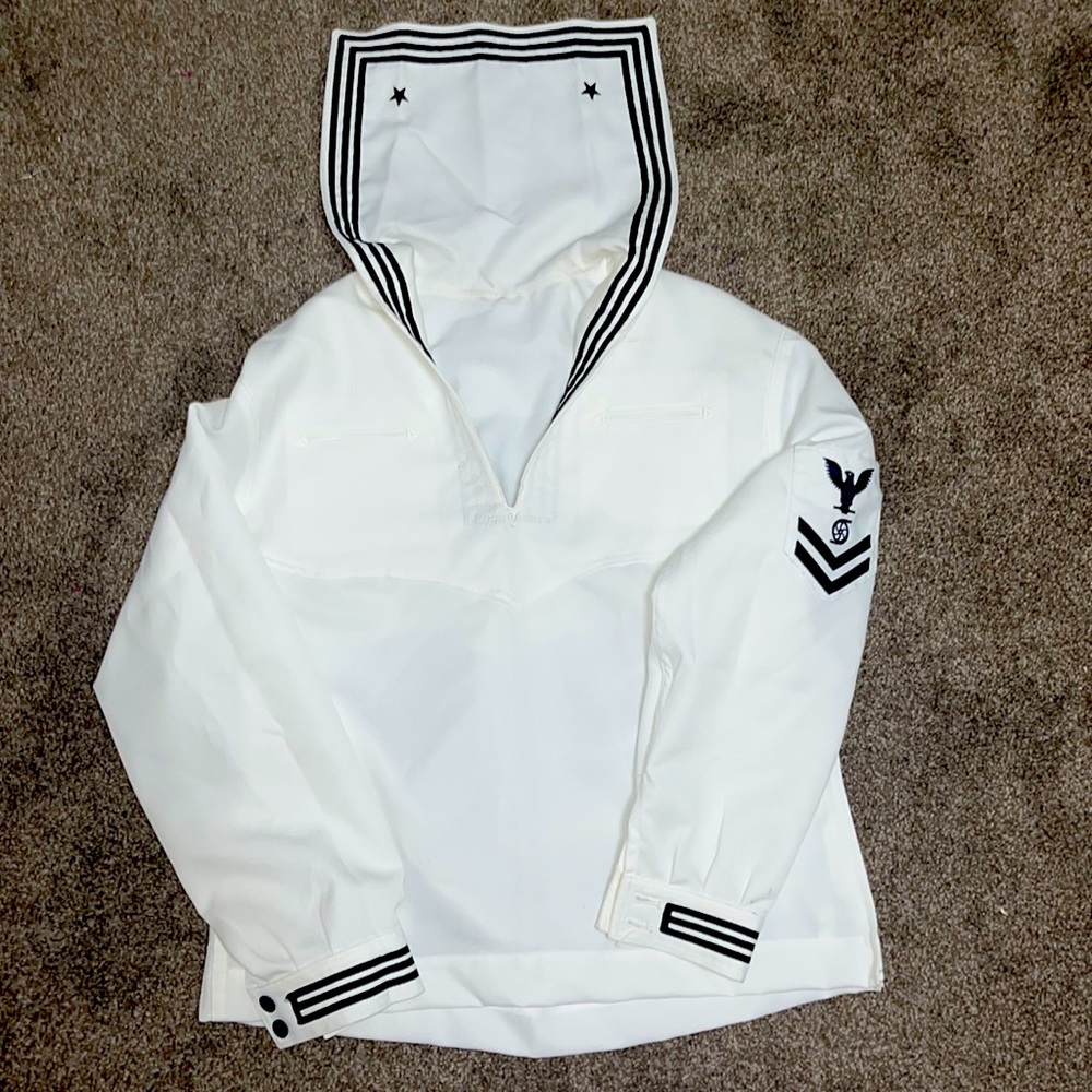 Navy Dress White Jumper